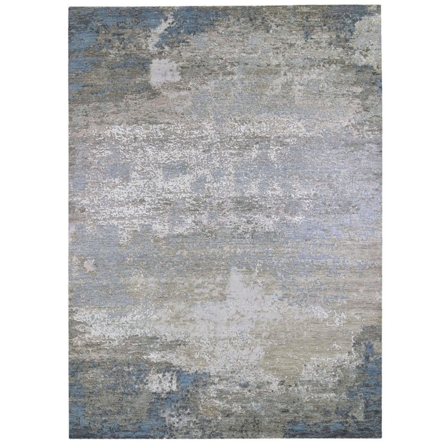 9'0" x 12'1" | Grey Abstract | Wool and Silk | 21701