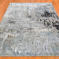 6'0" x 9'1" | Grey abstract | Wool and Silk | 21681