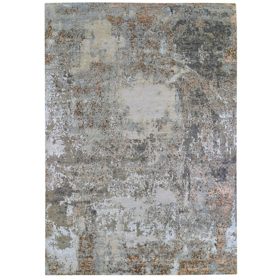 10'1" x 14'5" | Taupe Abstract | Wool and Silk | 21684