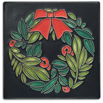 Motawi Wreath in Black - 6x6