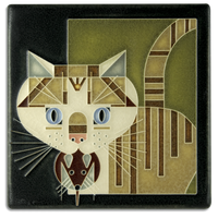 Motawi Barn Kitty in Green - 6x6