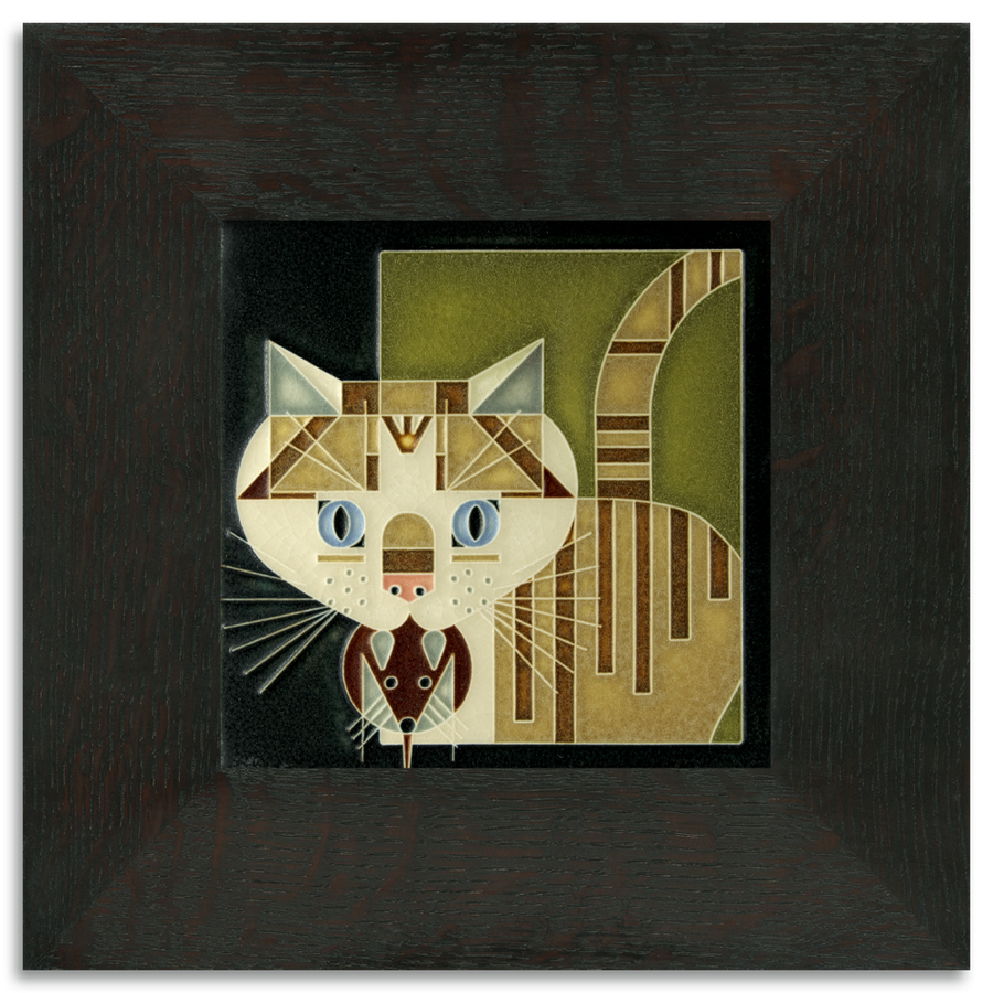 Motawi Barn Kitty in Green - 6x6