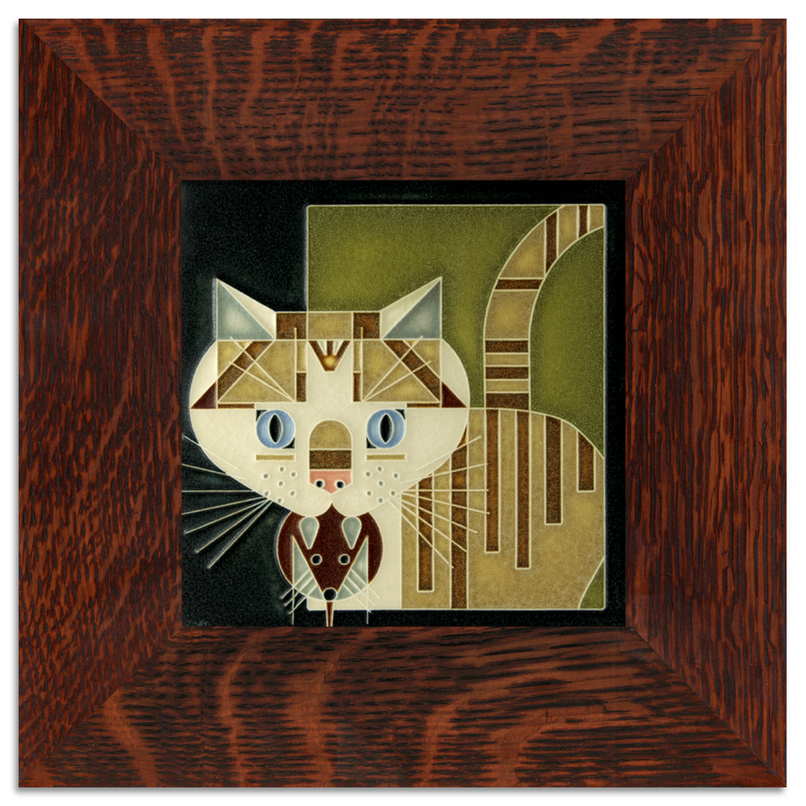 Motawi Barn Kitty in Green - 6x6