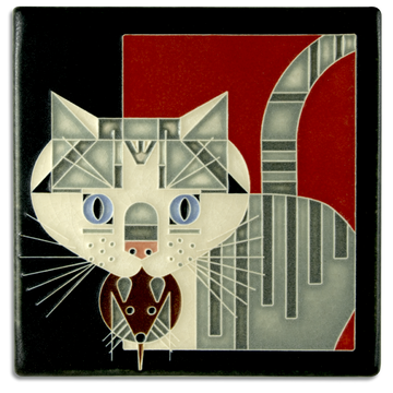 Motawi Barn Kitty in Red *Retiring* - 6x6