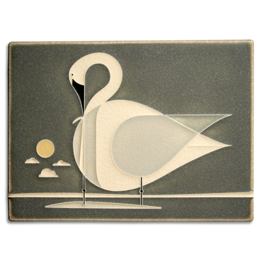 Motawi Trumpeter Swan in Grey - 6x8