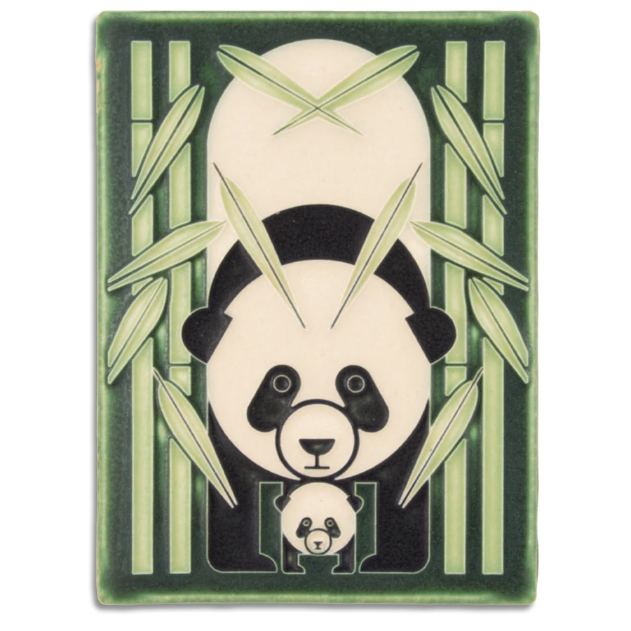 Motawi Panda Panda in Green - 6x8