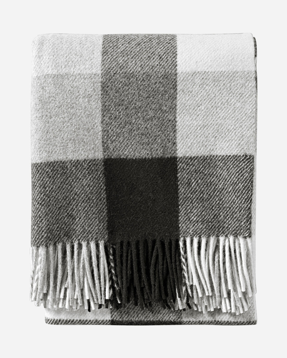 Eco-Wise Fringed Wool Throw | Black Ivory