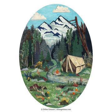 Tent Camping in the Mountains | Archival Print