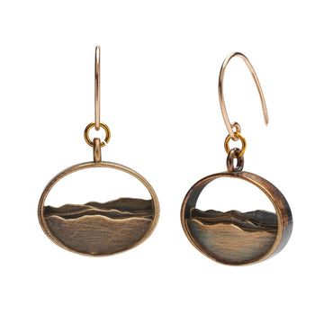 Rolling Waves Silhouette Earrings | Brass