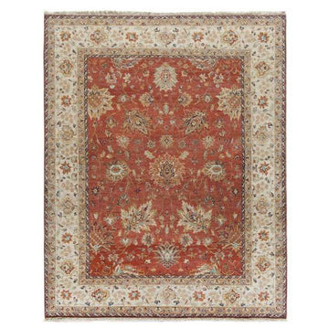 8'0"x10'0" | Terracotta Flame Floral | Wool | 8914