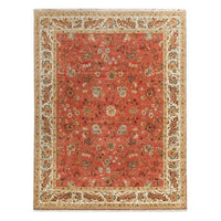 9'0"x11'11" | Terracotta & Cream Floral | Wool | 8937