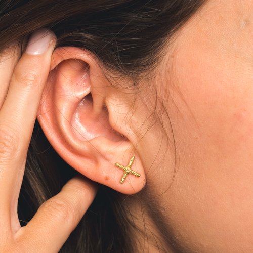 Intersect Mini Studs | Brass