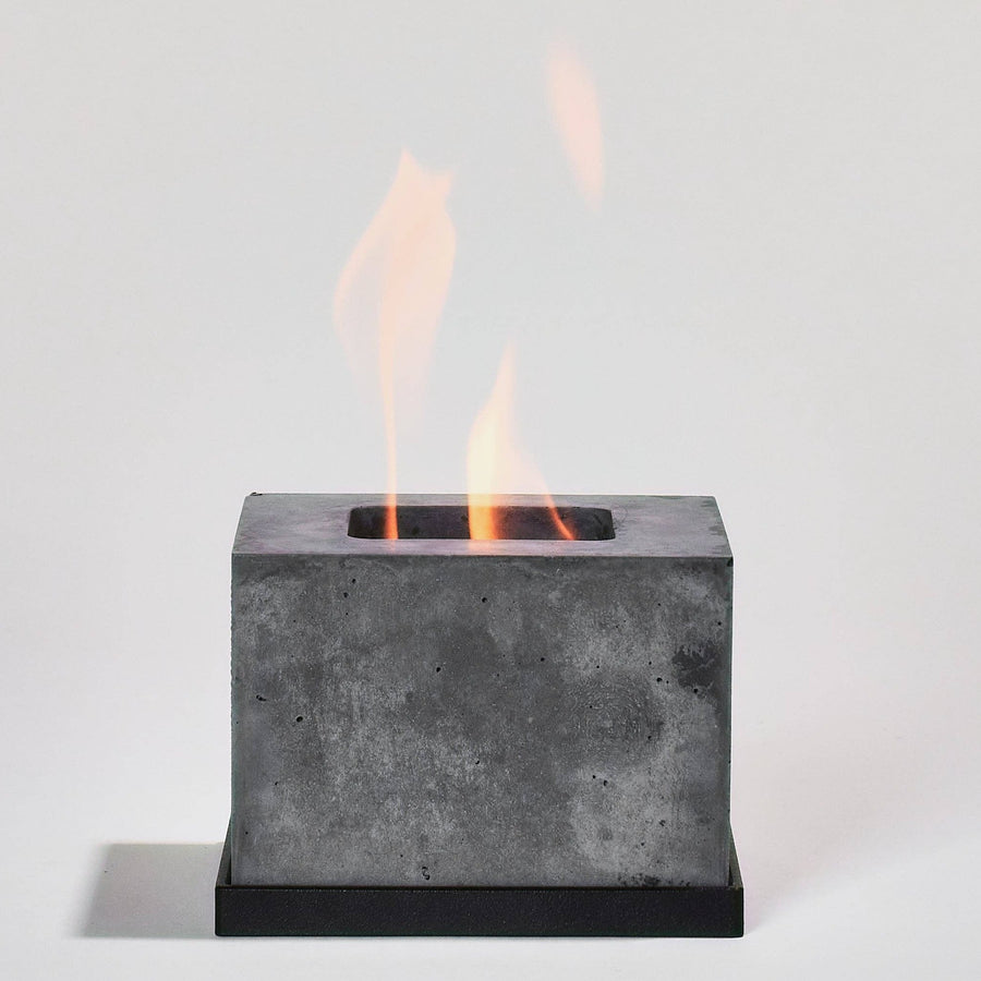 Flikr Fireplace | Square Black