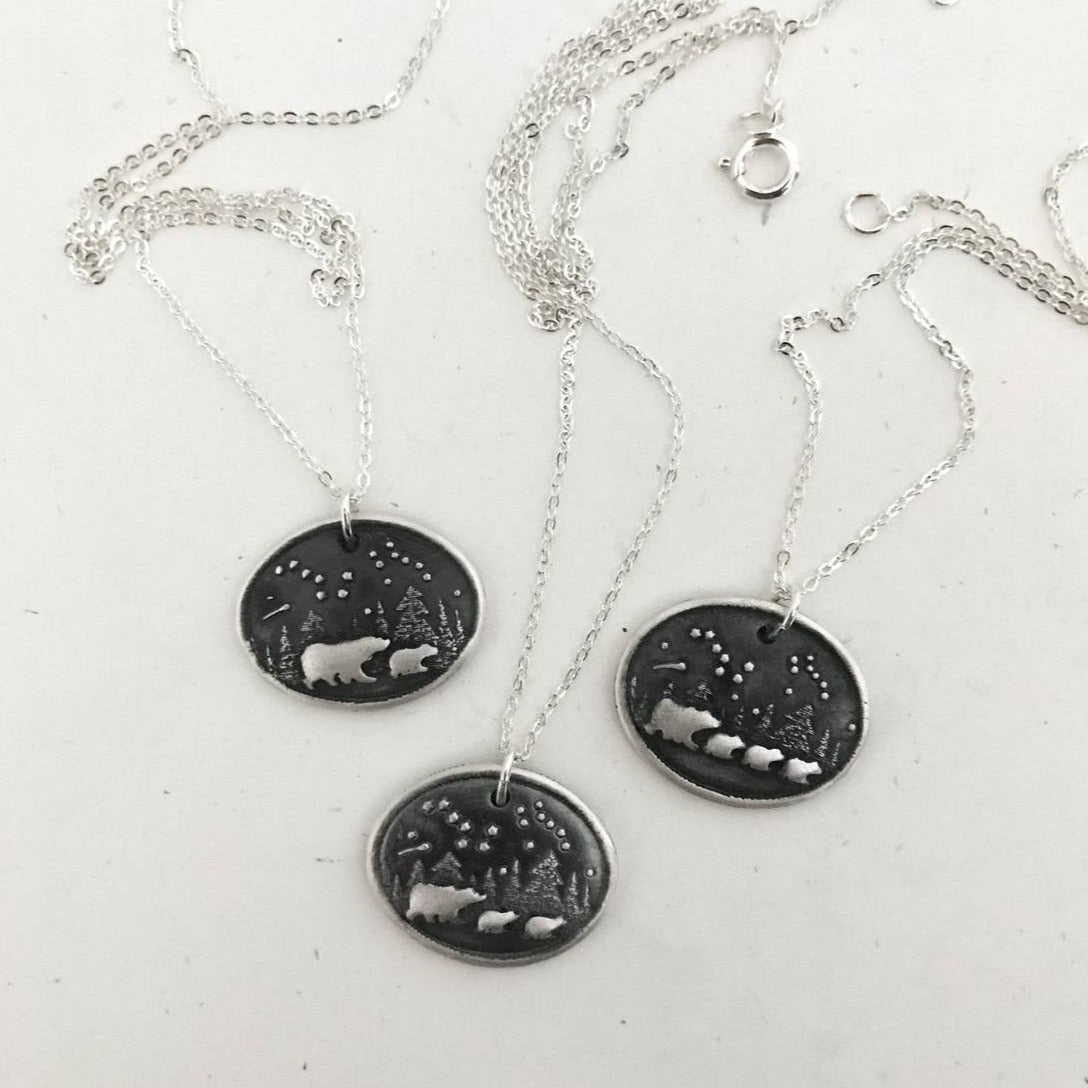 Mama Bear & Cubs Necklace