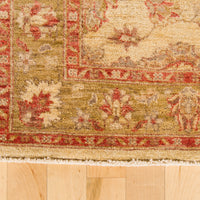 Ivory and Olive Wool Rug 3' x 12' - Artisan's Bench