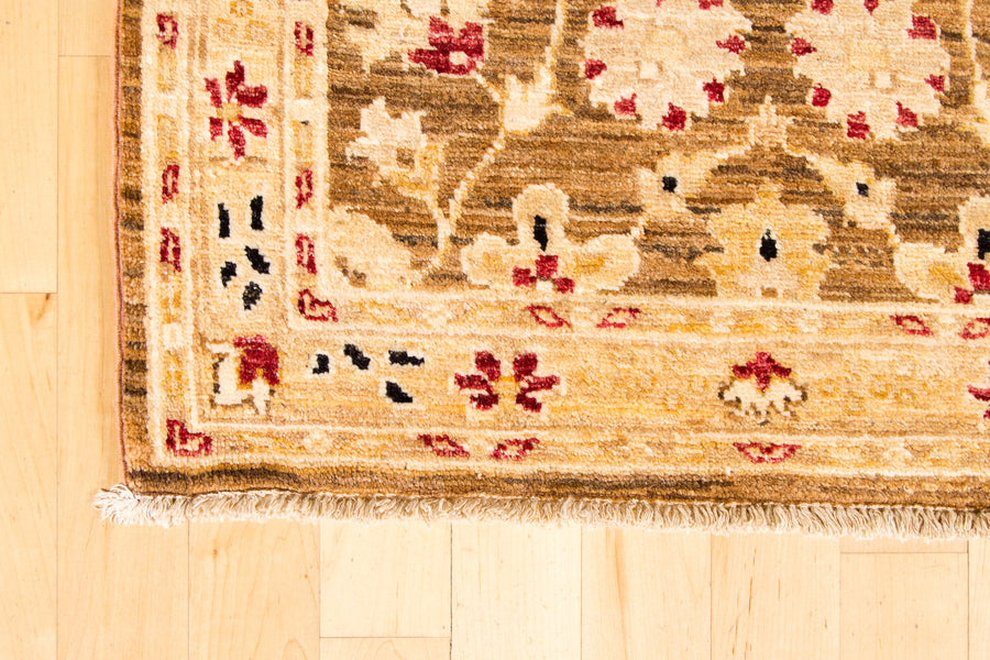 Brown and Gold Wool Rug 3 x 10 1/2' - Artisan's Bench