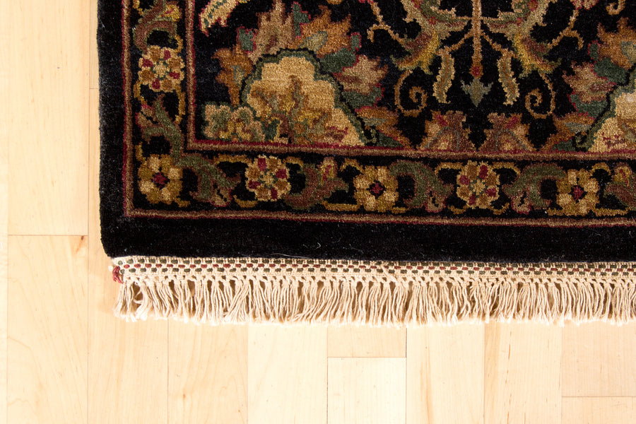 Black and Taupe Wool Rug 1 - 2 1/2' x 12' - Artisan's Bench