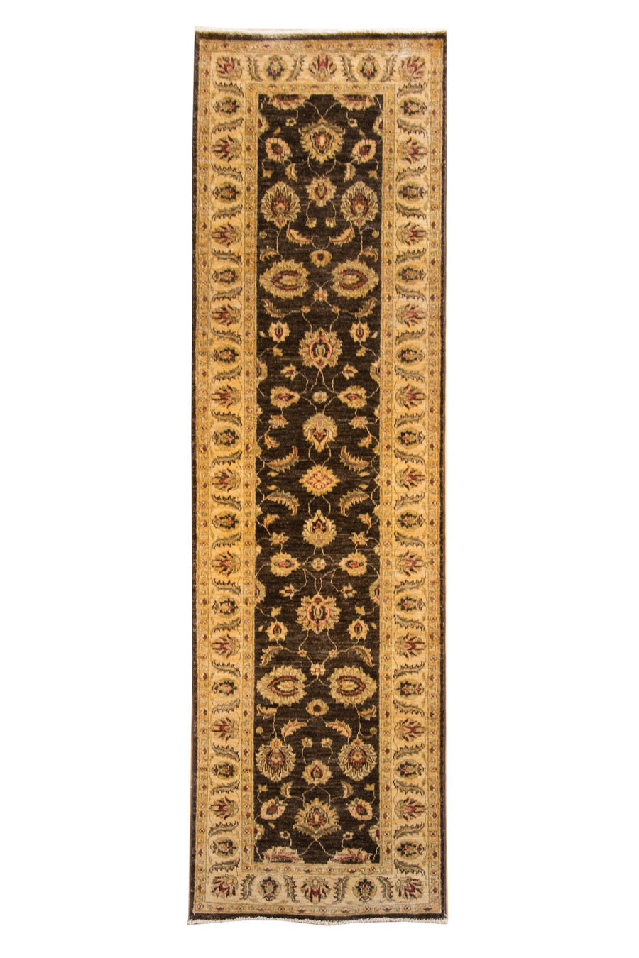 2'7"x9'2" | Brown & Tan Runner | Wool | 9962