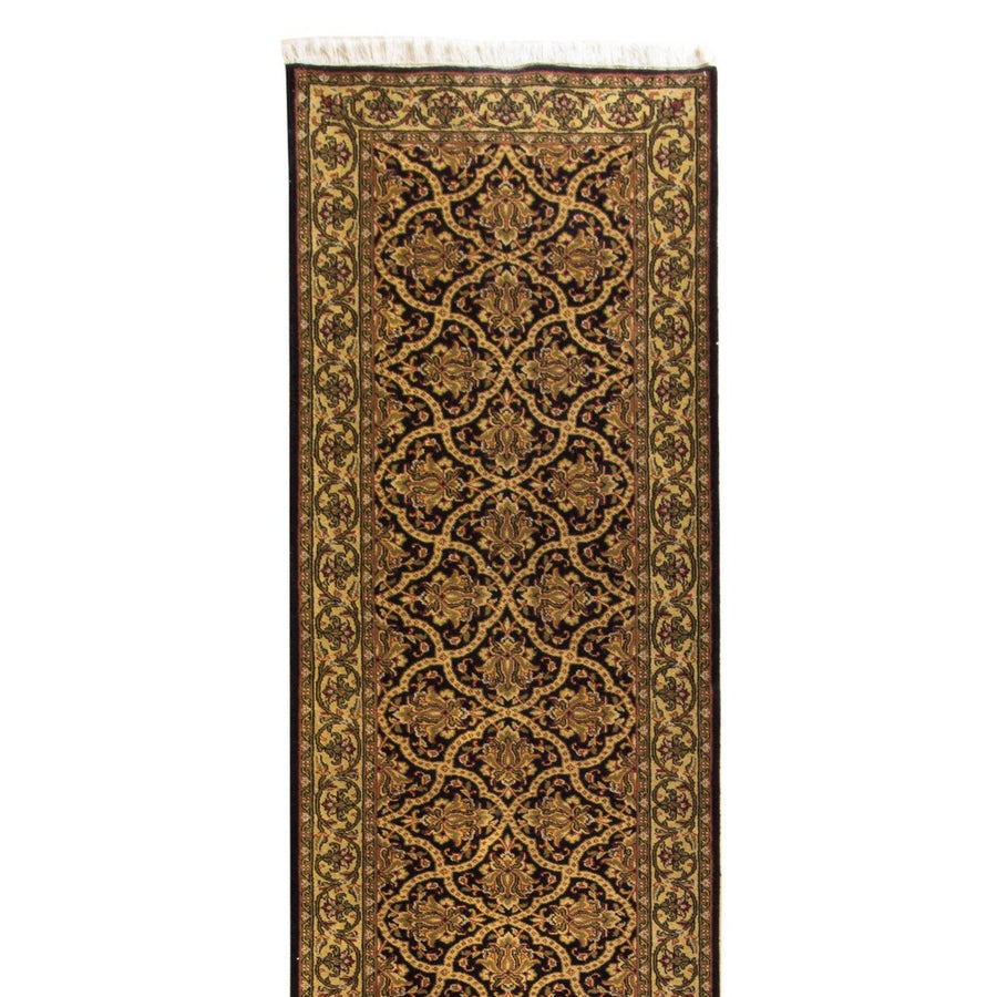 Black and Gold Wool Rug - 2 1/2 x 10 - Artisan's Bench