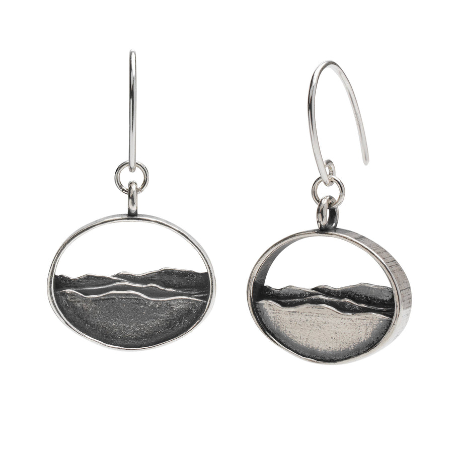 Rolling Waves Silhouette Earrings | Silver