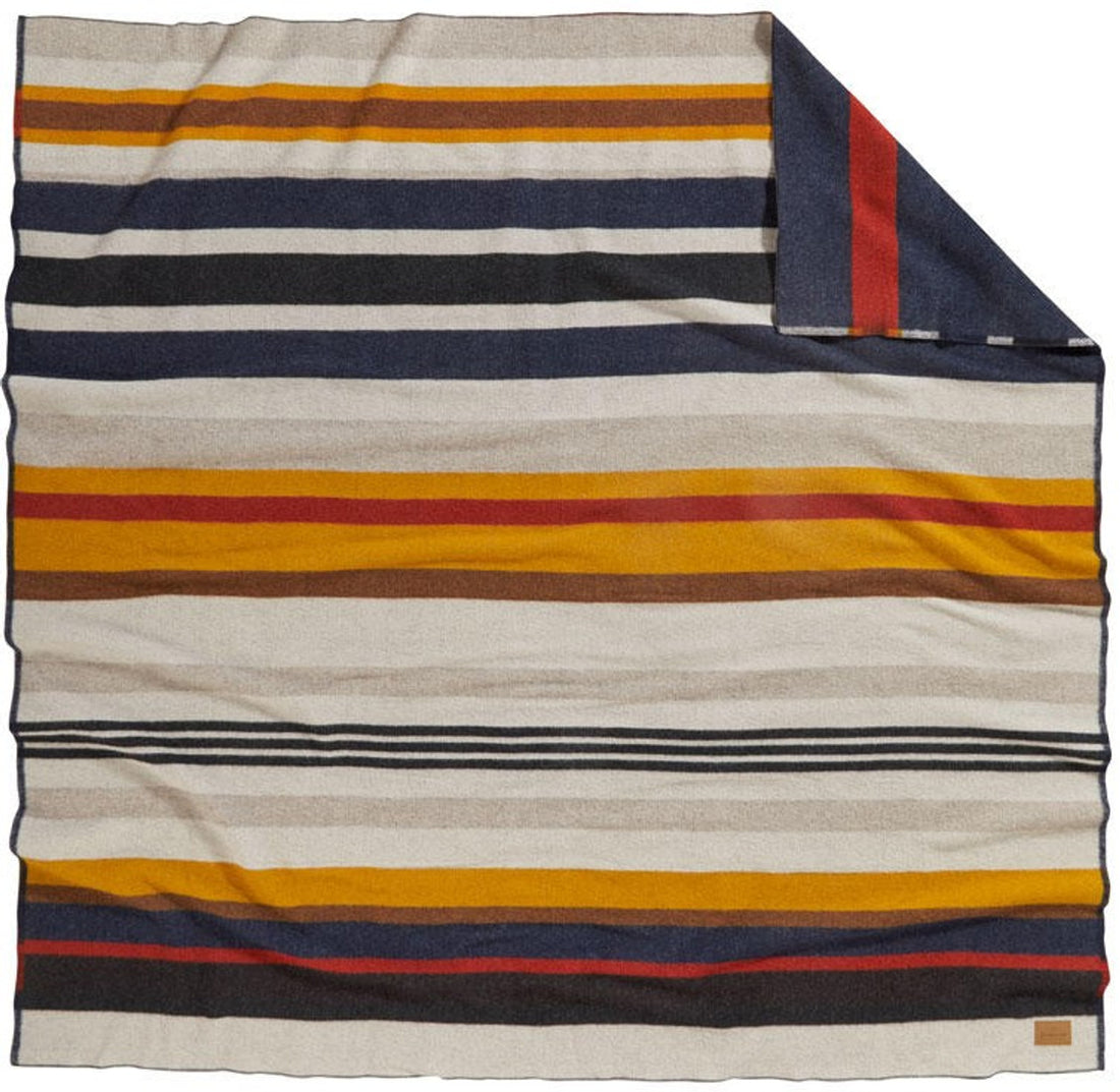Napped Dobby Twin Blanket | Cascade Stripe
