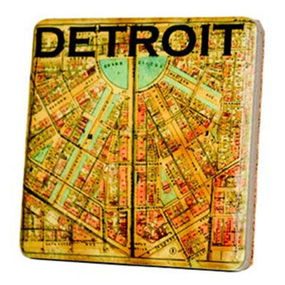 Historic Detroit Map Coaster - Artisan's Bench