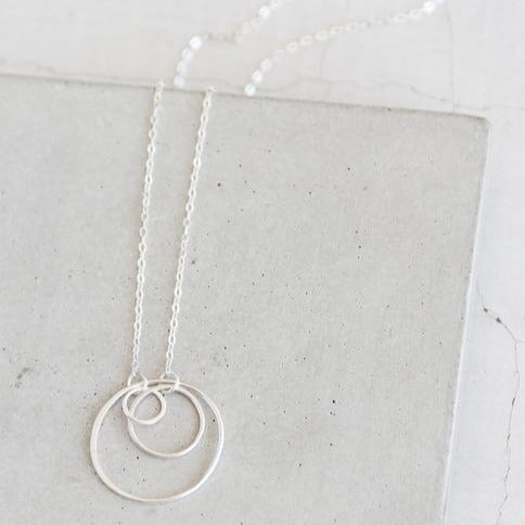Small Concentric Silver Necklace