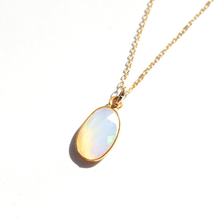 Opal White Gold Necklace | October