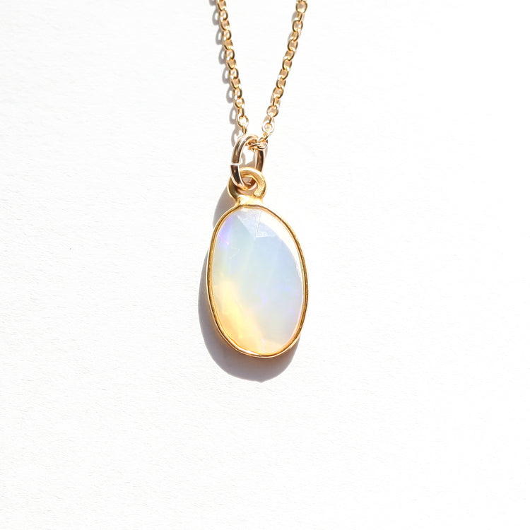 Opal White Gold Necklace | October