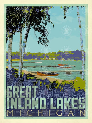 Great Inland Lakes Print | 18x24