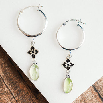 Meraki Prehnite Hoop Earrings