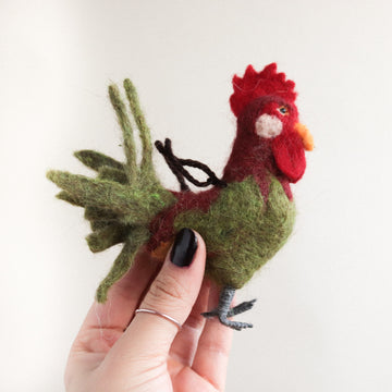 Rooster Felt Ornament