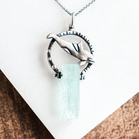 Aquamarine + Orca Necklace