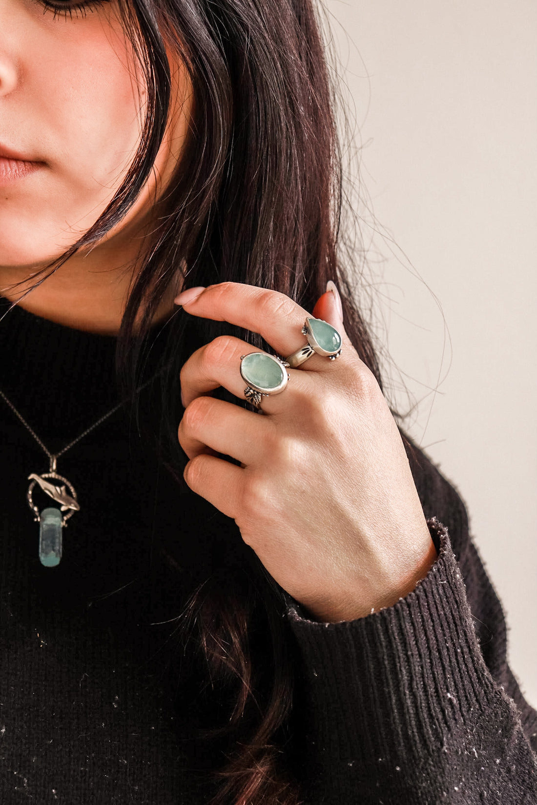 Size 9 | Aquamarine Teardrop Ring