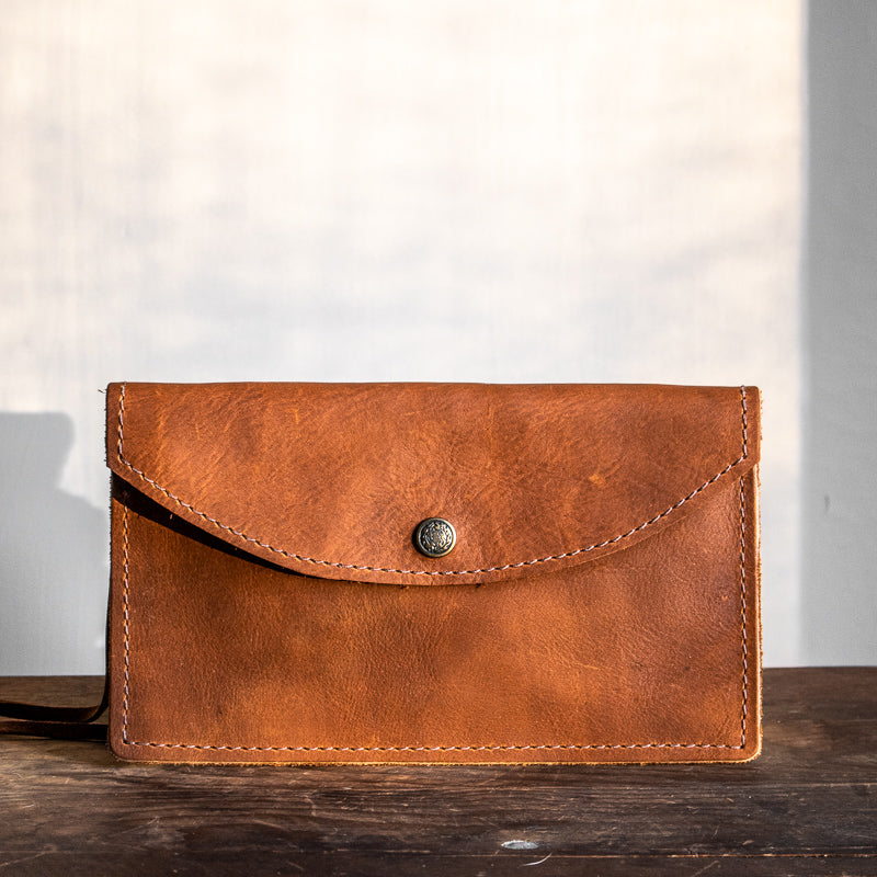 Envelope Clutch Purse | Saddle Brown