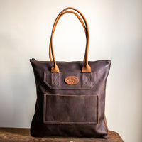 Zippered Tote Bag | Dark Brown