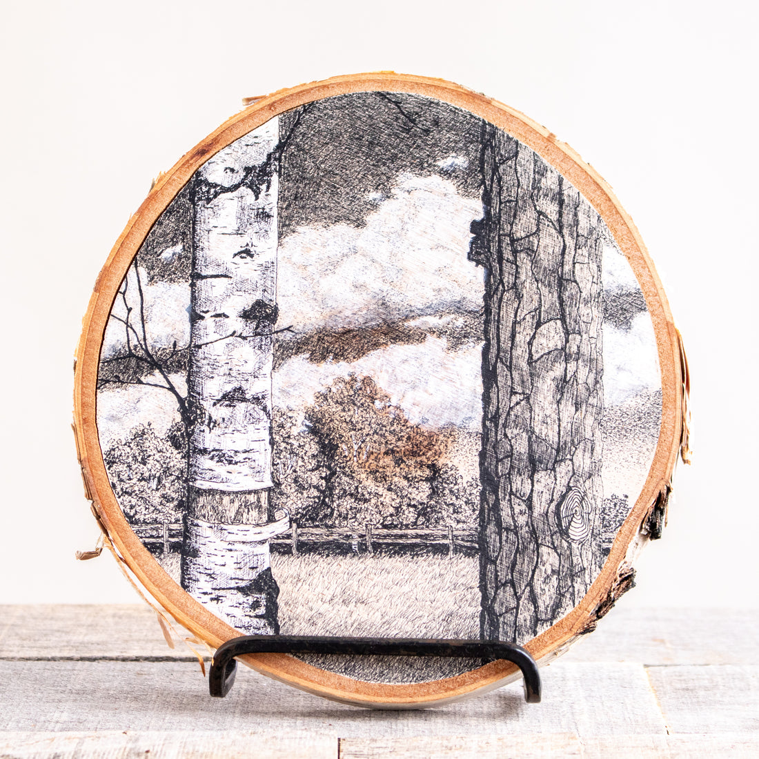 The Meadow's Edge | Drawing on Wood