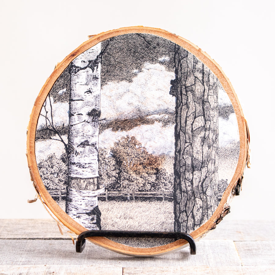 The Meadow's Edge | Drawing on Wood