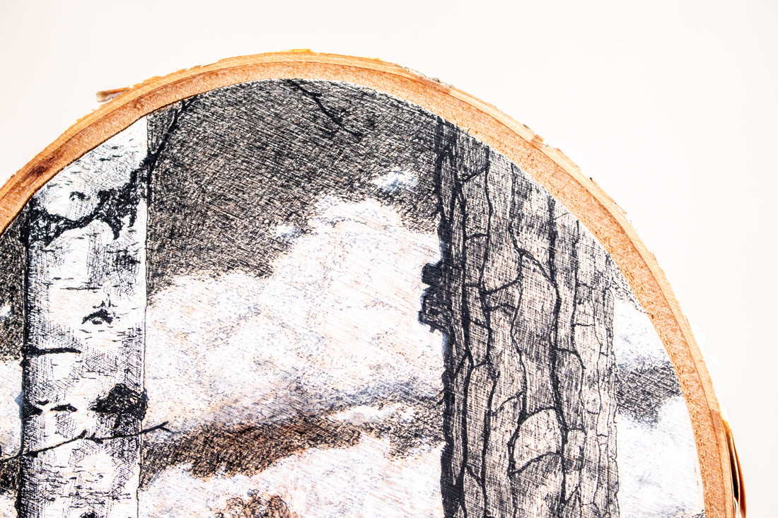 The Meadow's Edge | Drawing on Wood