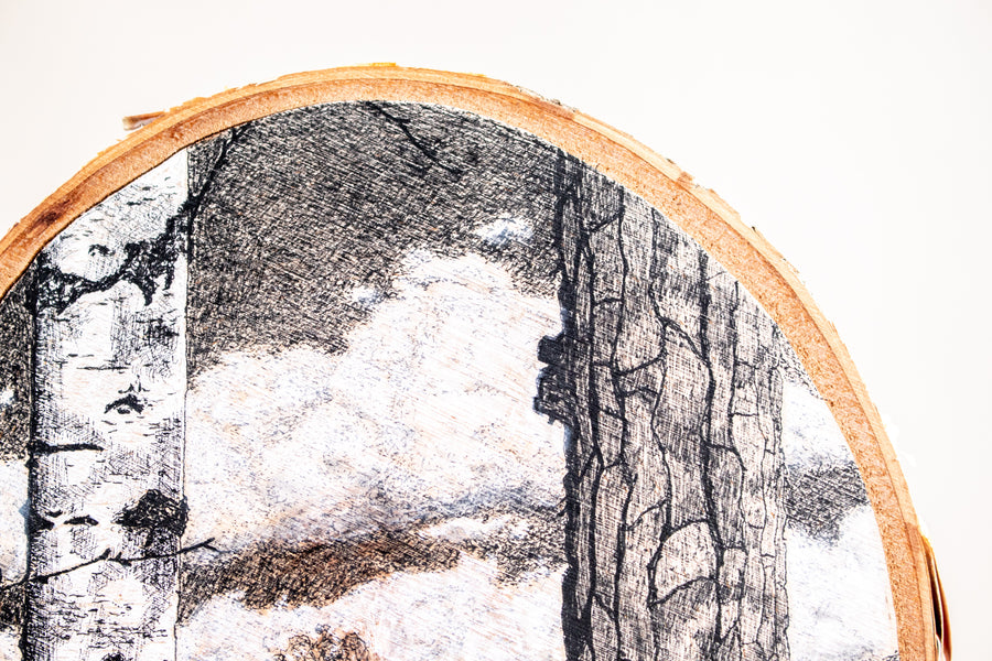 The Meadow's Edge | Drawing on Wood