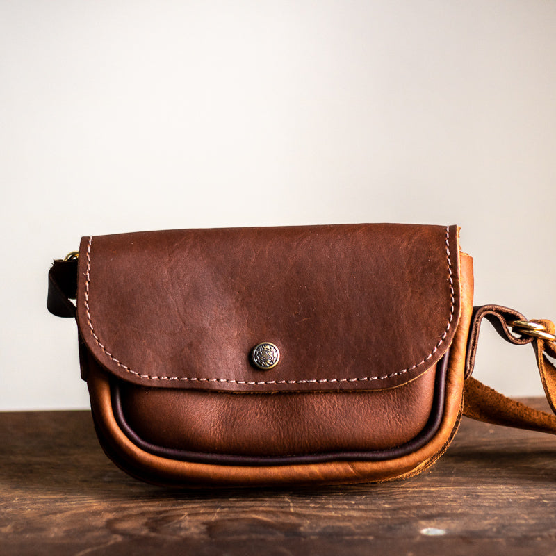Convertible Crossbody Purse | Saddle Brown Leather