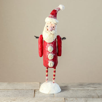 Santa Claus Carved Figure | Red