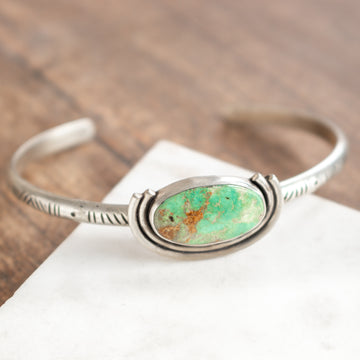 Baja Green Deco Stamped Cuff
