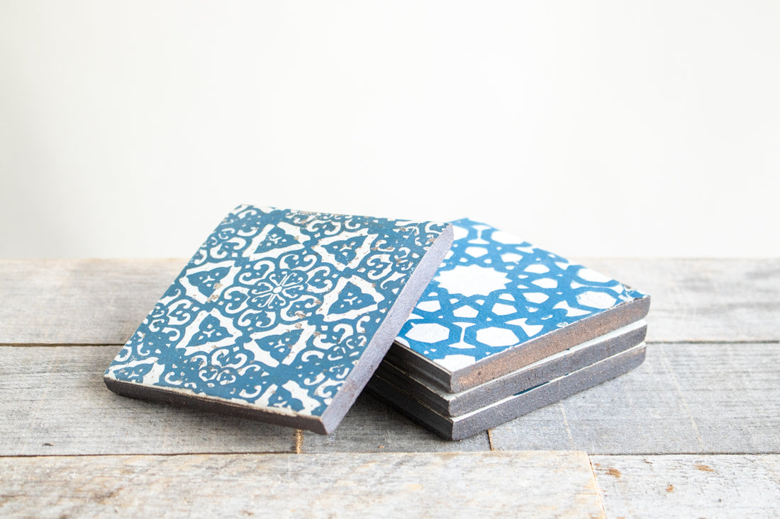Indigo Blue Coasters | Set of 4