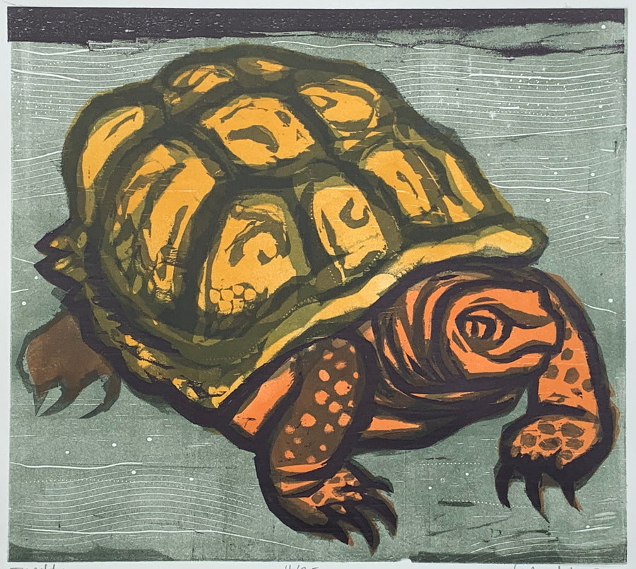 Turtle 16x16 | Woodblock Print
