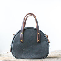 Waxed Canvas Half Circle Purse | Grey