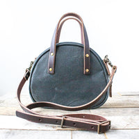 Waxed Canvas Half Circle Purse | Grey