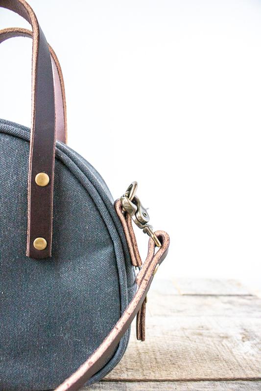 Waxed Canvas Half Circle Purse | Grey