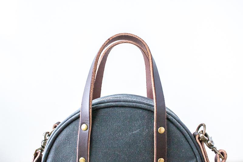 Waxed Canvas Half Circle Purse | Grey