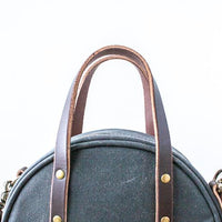 Waxed Canvas Half Circle Purse | Grey
